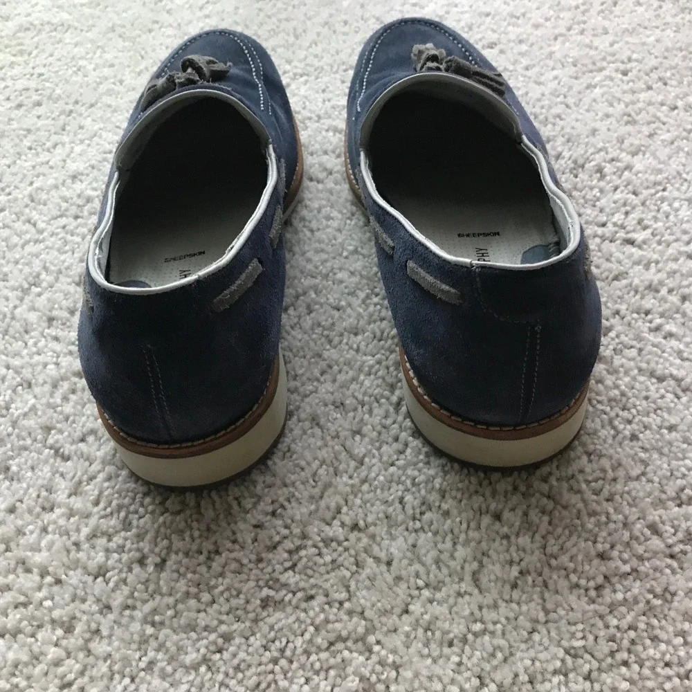 Johnston & Murphy Men's Blue Suede Ellington Tassel Tuxedo Loafers Size 12